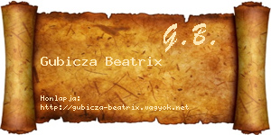 Gubicza Beatrix névjegykártya